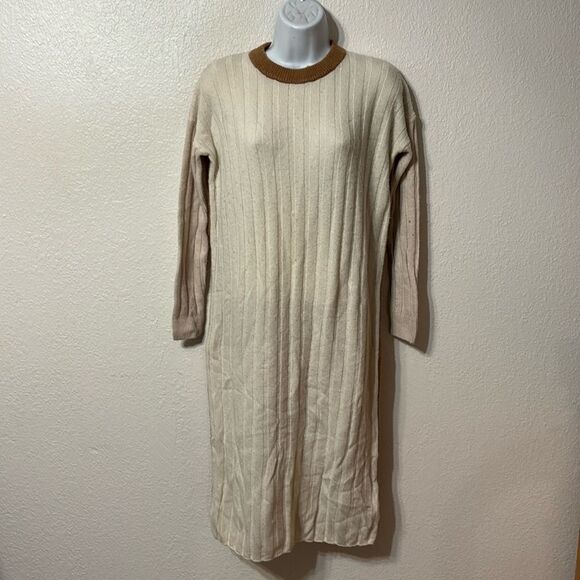 Madewell Ribbed Knit Color Block Midi Dress XXS - Picture 1 of 5